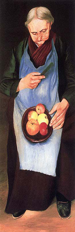 Old Woman Peeling Apple